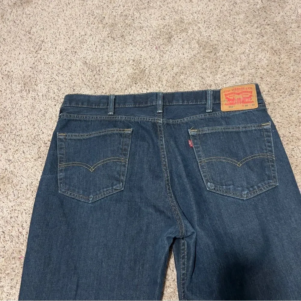 Levi’s‎ Mens 514 Dark Wash 100% Cotton Straight Leg Jeans Size 38X30